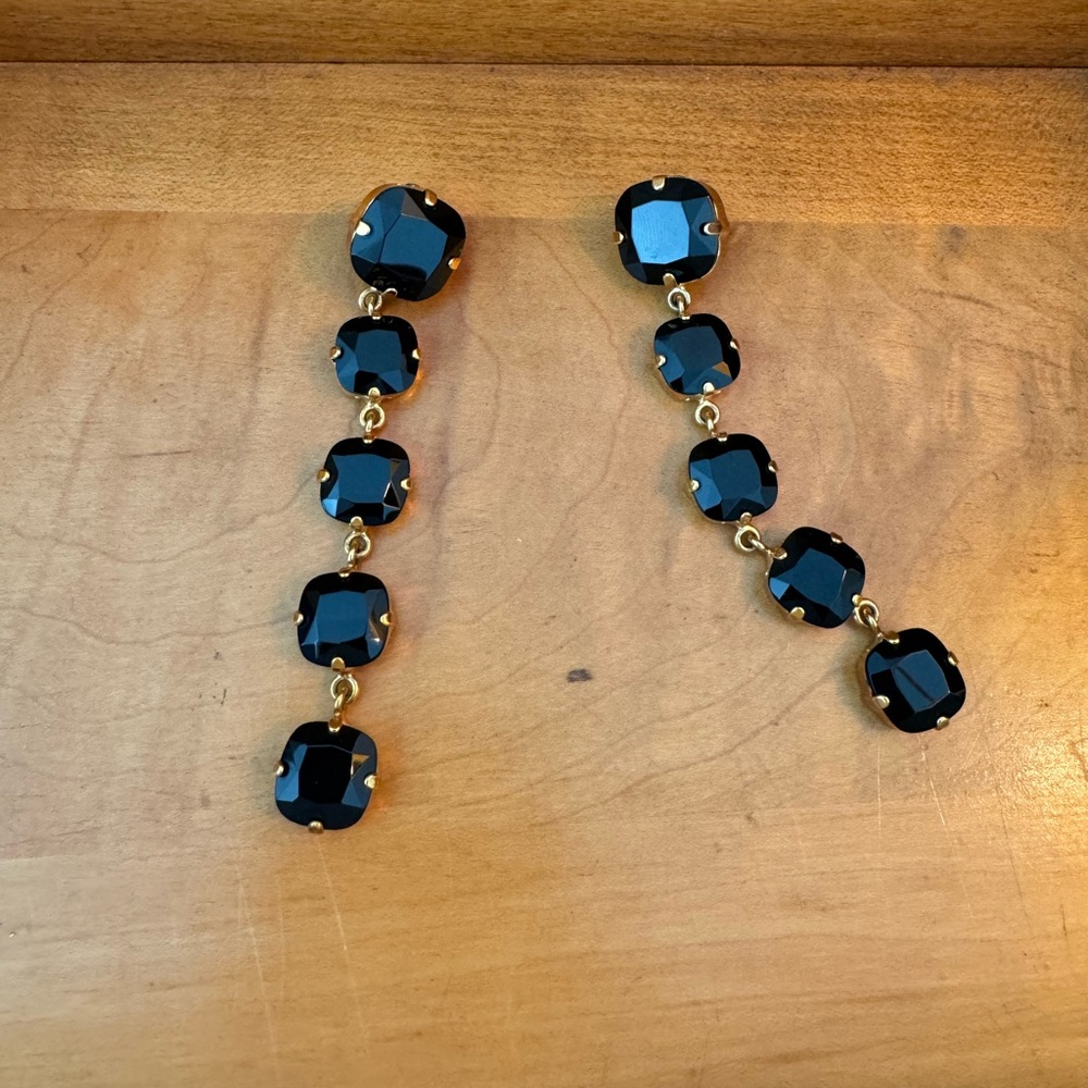Black Jewel Costume Onyx Drop Earrings